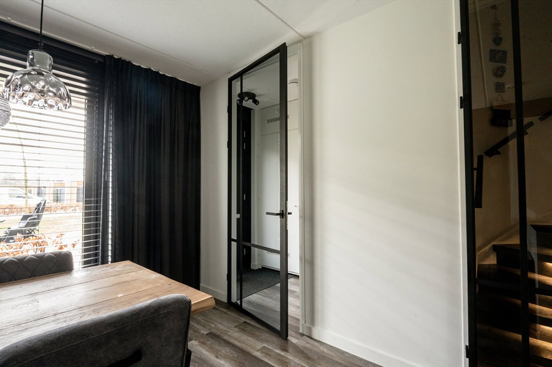 Black steel overlay door from Aluwdoors