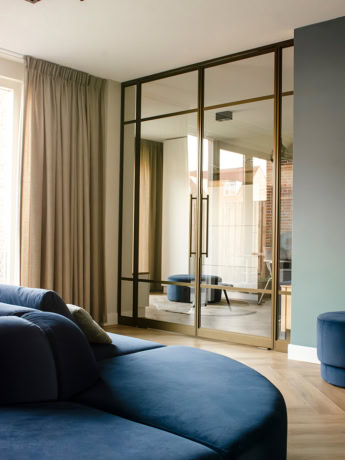 Double pivot door bronze by Aluwdoors