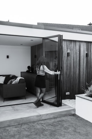 Vouwdeuren in tuinhuis