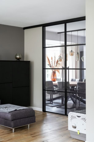 Double sliding steel door