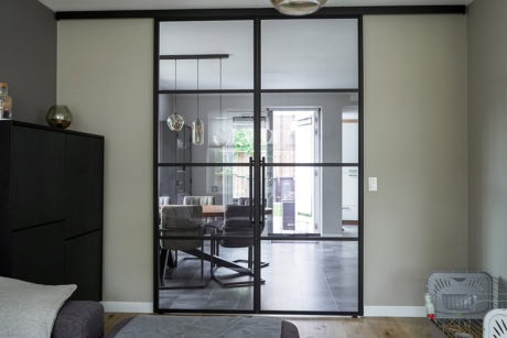 Steel sliding doors for wall