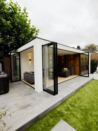 Uninsulated external aluminium folding walls from Aluwdoors