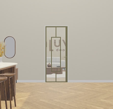 Een elegante klassieke stalen deur met glas, perfect voor het toevoegen van een stijlvolle scheiding in uw interieur.