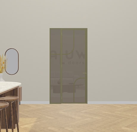 A steel obtuse internal door with a modern design, perfect for a sleek and contemporary interior style.